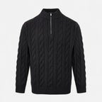 Loranziomode | Pull Homme Demi-Zip – Maille Texturée Élégante