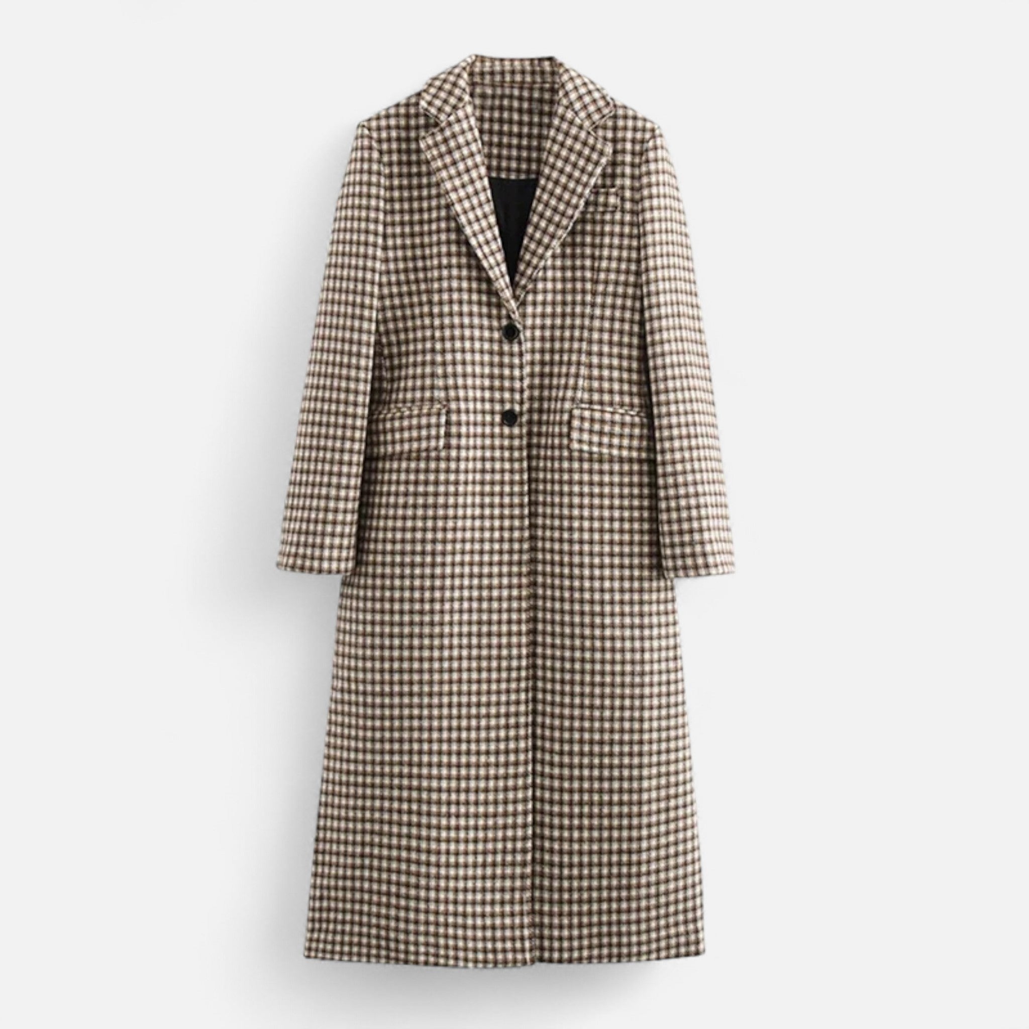 Loranziomode | Manteau Long Femme – Carreaux Vintage Élégants